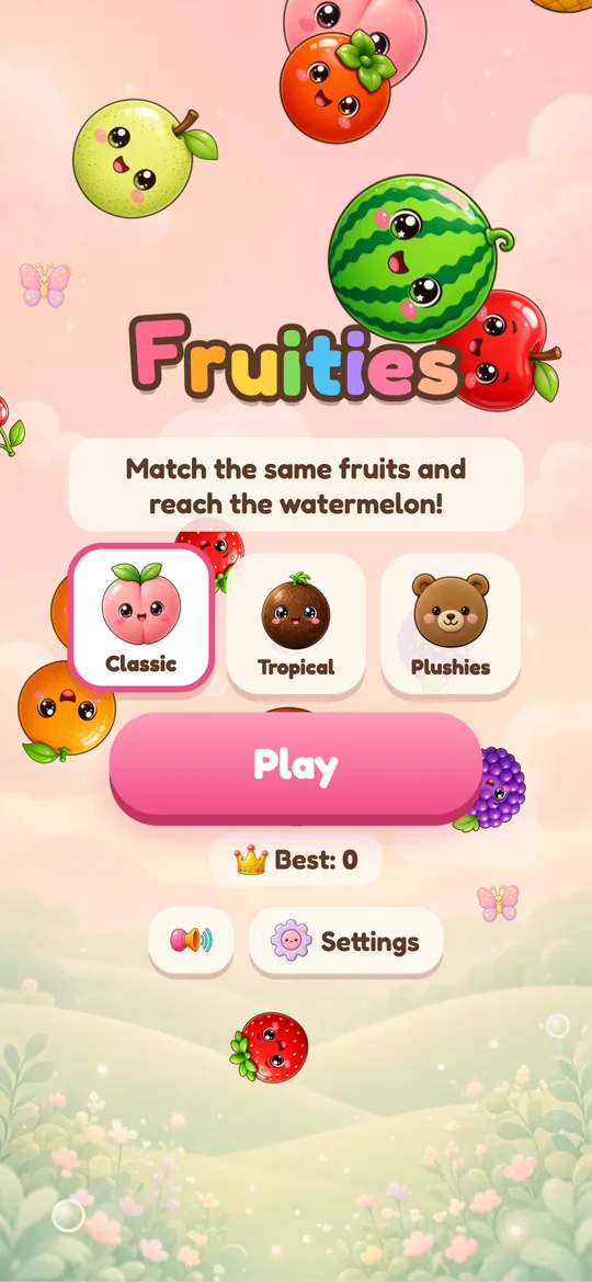 Fruities home screen with the 3 editions